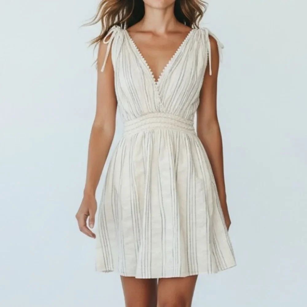 Made in Greece Sun.Dream.Sea Striped Mini Beach Dress